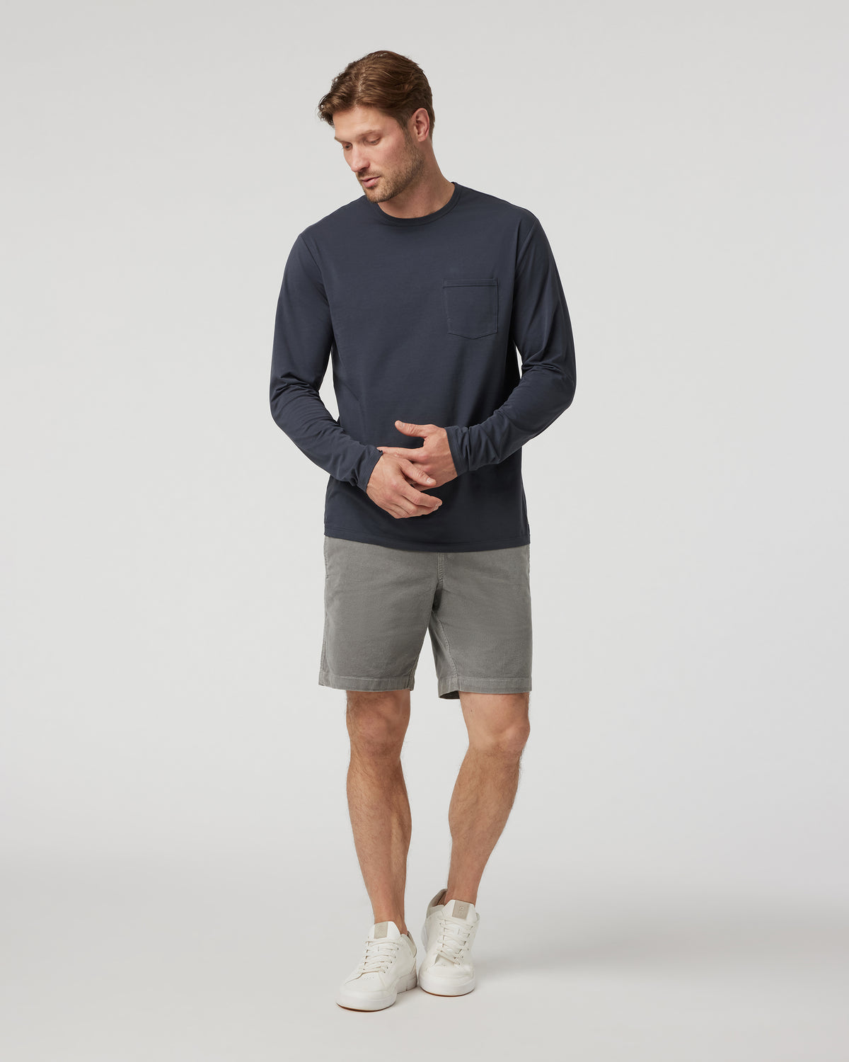 Long Sleeve Men's Feather Tee Navy - Vuori