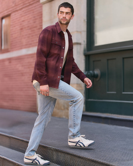 Long Sleeve Flannel Button Down Men's Raisin Shirt - Vuori
