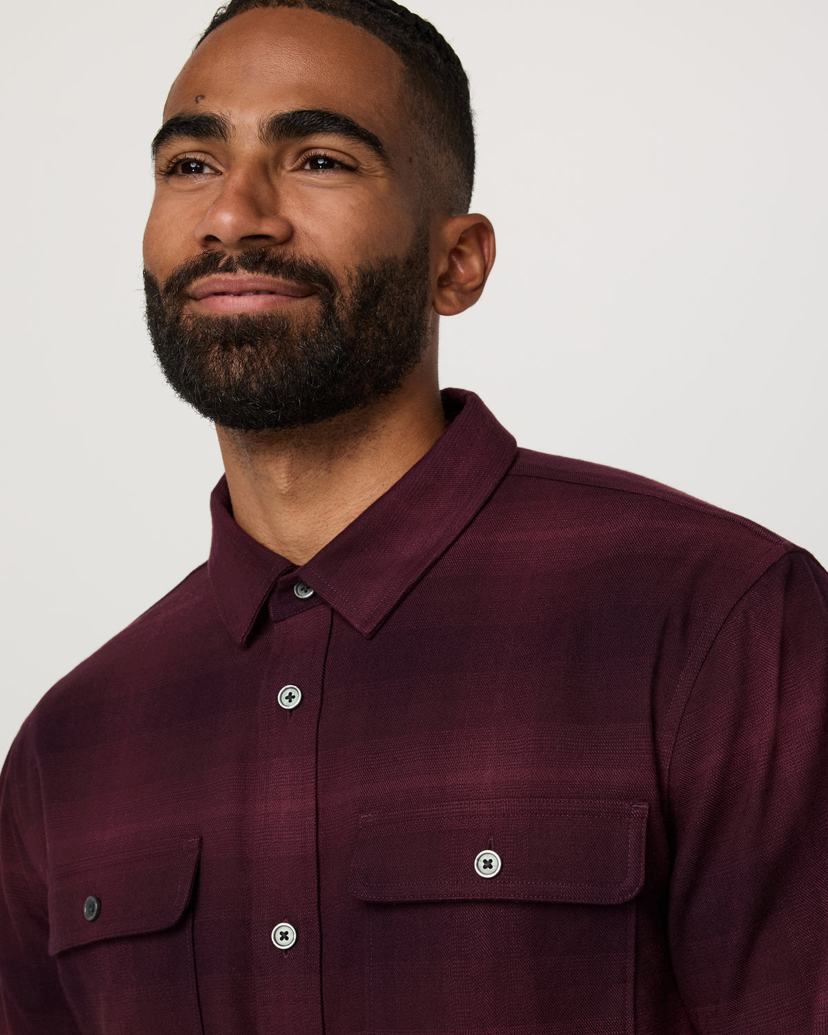 Long Sleeve Flannel Button Down Men's Raisin Shirt - Vuori