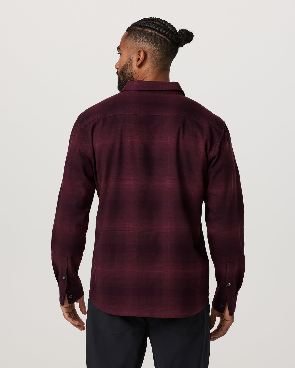 Long Sleeve Flannel Button Down Men's Raisin Shirt - Vuori