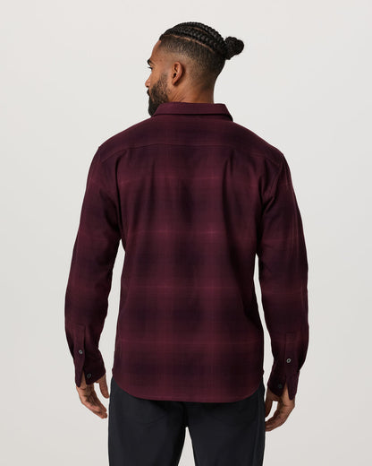 Long Sleeve Flannel Button Down Men's Raisin Shirt - Vuori