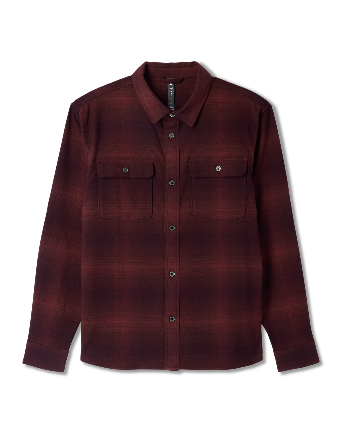 Long Sleeve Flannel Button Down Men's Raisin Shirt - Vuori