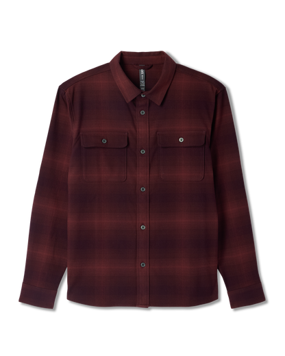 Long Sleeve Flannel Button Down Men's Raisin Shirt - Vuori