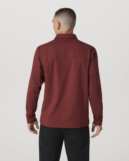 Men's Long Sleeve Coronado Rugby Spiced Apple Heather - Vuori