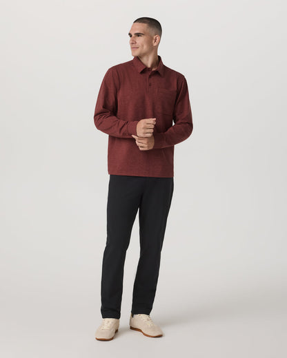 Men's Long Sleeve Coronado Rugby Spiced Apple Heather - Vuori