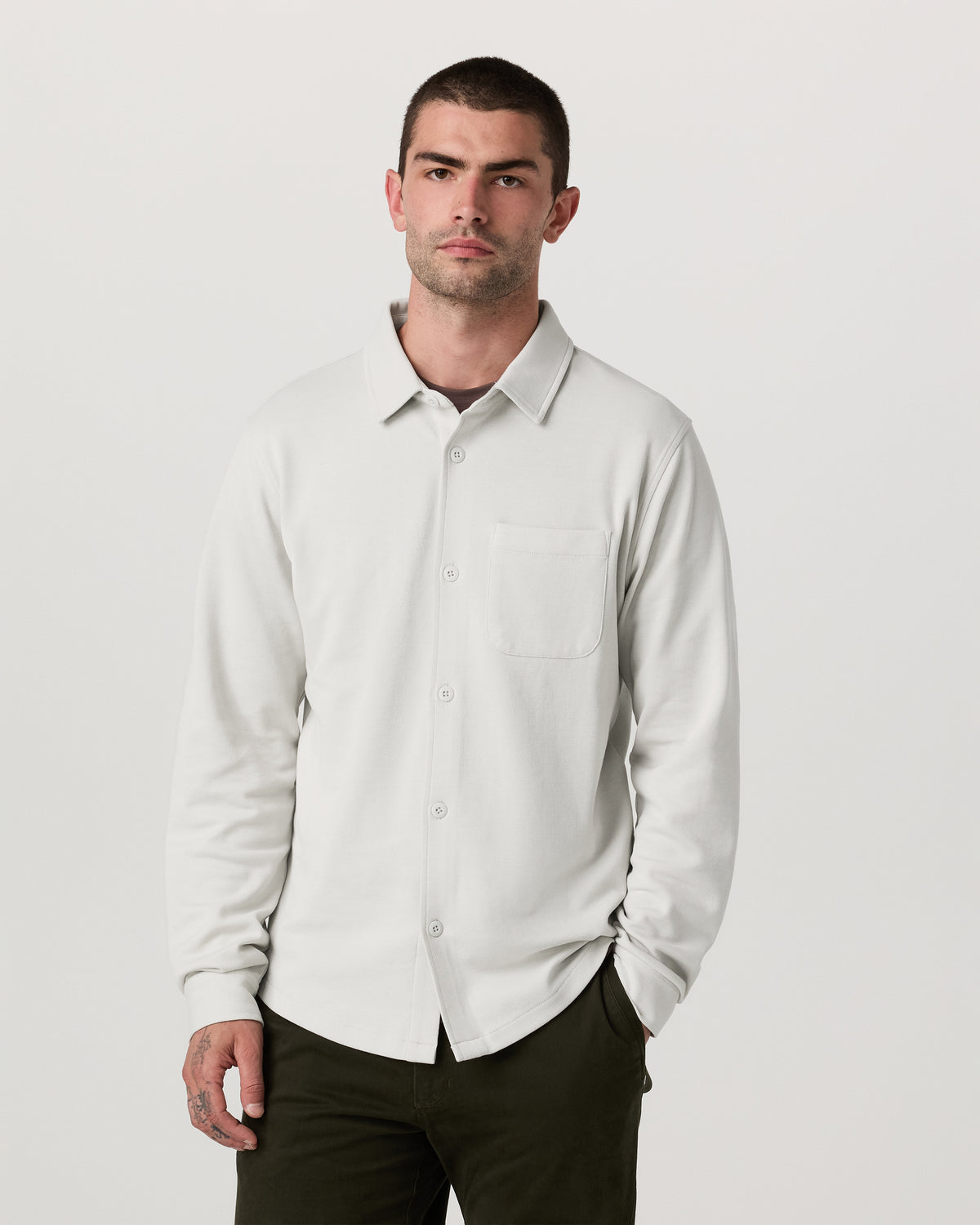 Jeffreys Overshirt Men's Winter Grey Heather Shirt - Vuori
