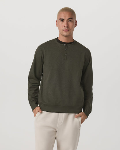 Long Sleeve Coronado Henley - Relaxed Oregano Heather - Vuori