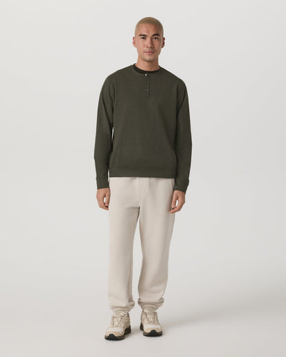 Long Sleeve Coronado Henley - Relaxed Oregano Heather - Vuori