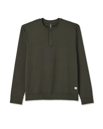 Long Sleeve Coronado Henley - Relaxed Oregano Heather - Vuori