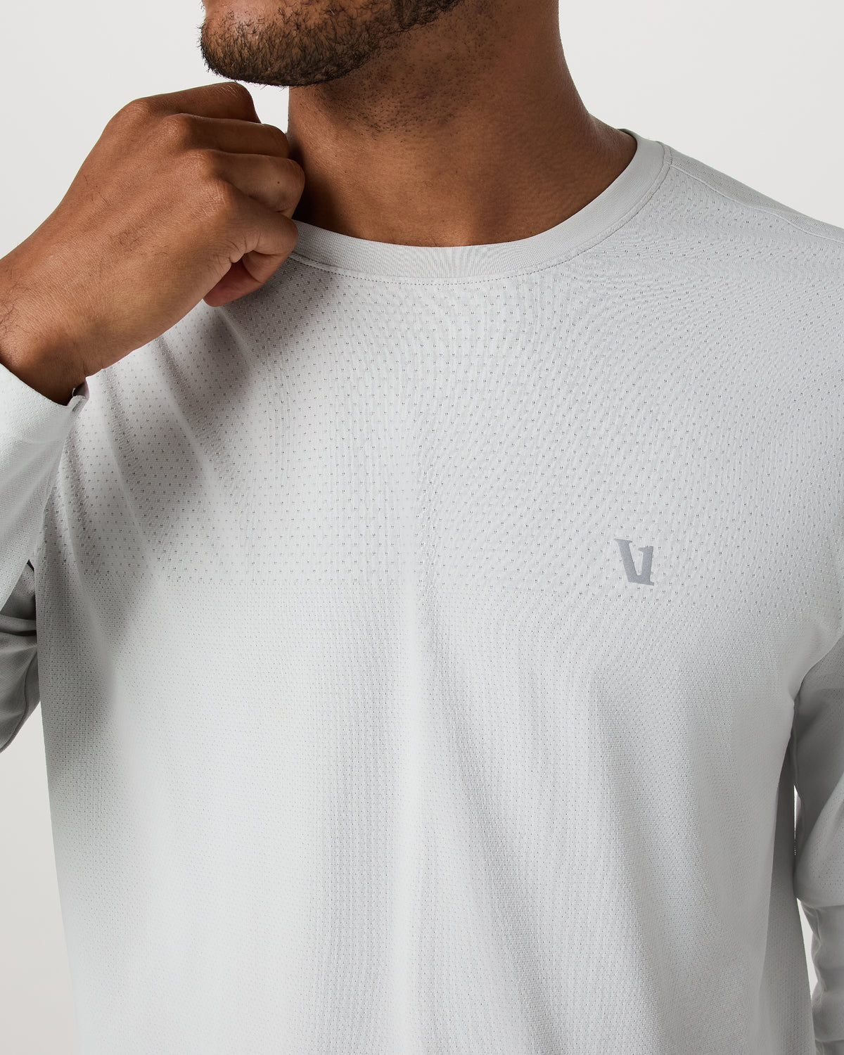 Men's Long Sleeve Clearview Seamless Tee Frost Grey Shirt - Vuori