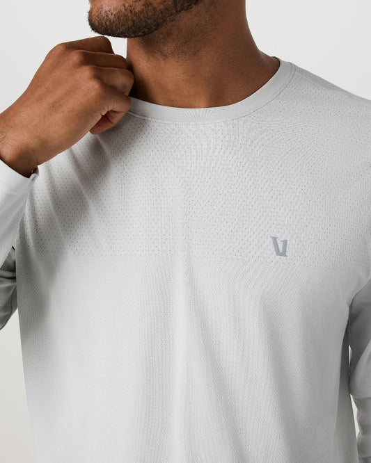 Men's Long Sleeve Clearview Seamless Tee Frost Grey Shirt - Vuori