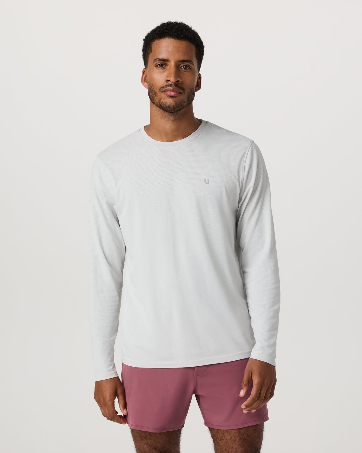 Men's Long Sleeve Clearview Seamless Tee Frost Grey Shirt - Vuori
