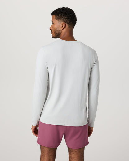 Men's Long Sleeve Clearview Seamless Tee Frost Grey Shirt - Vuori