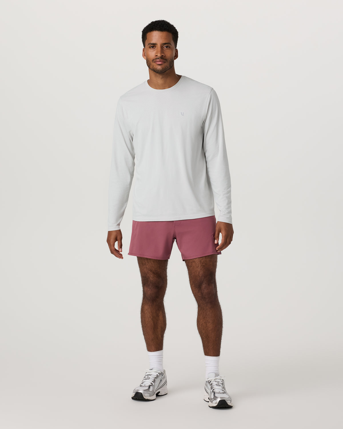 Men's Long Sleeve Clearview Seamless Tee Frost Grey Shirt - Vuori