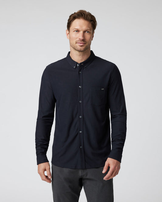 Long Sleeve Ace Button Down Men's Black Shirt - Vuori
