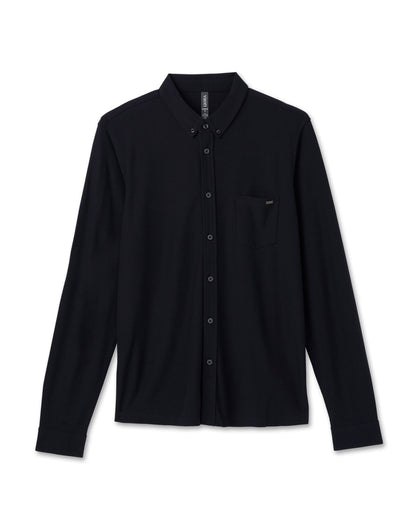 Long Sleeve Ace Button Down Men's Black Shirt - Vuori