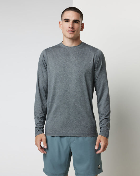 Long Sleeve Tradewind Performance Tee 2.0 Heather Grey - Vuori