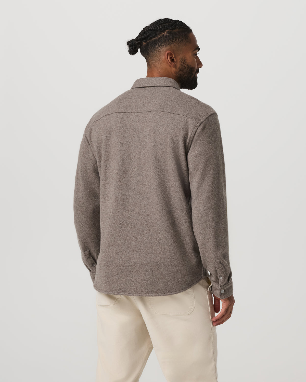 Long Sleeve Altitude Wool Shirt - Relaxed Phantom Grey - Vuori