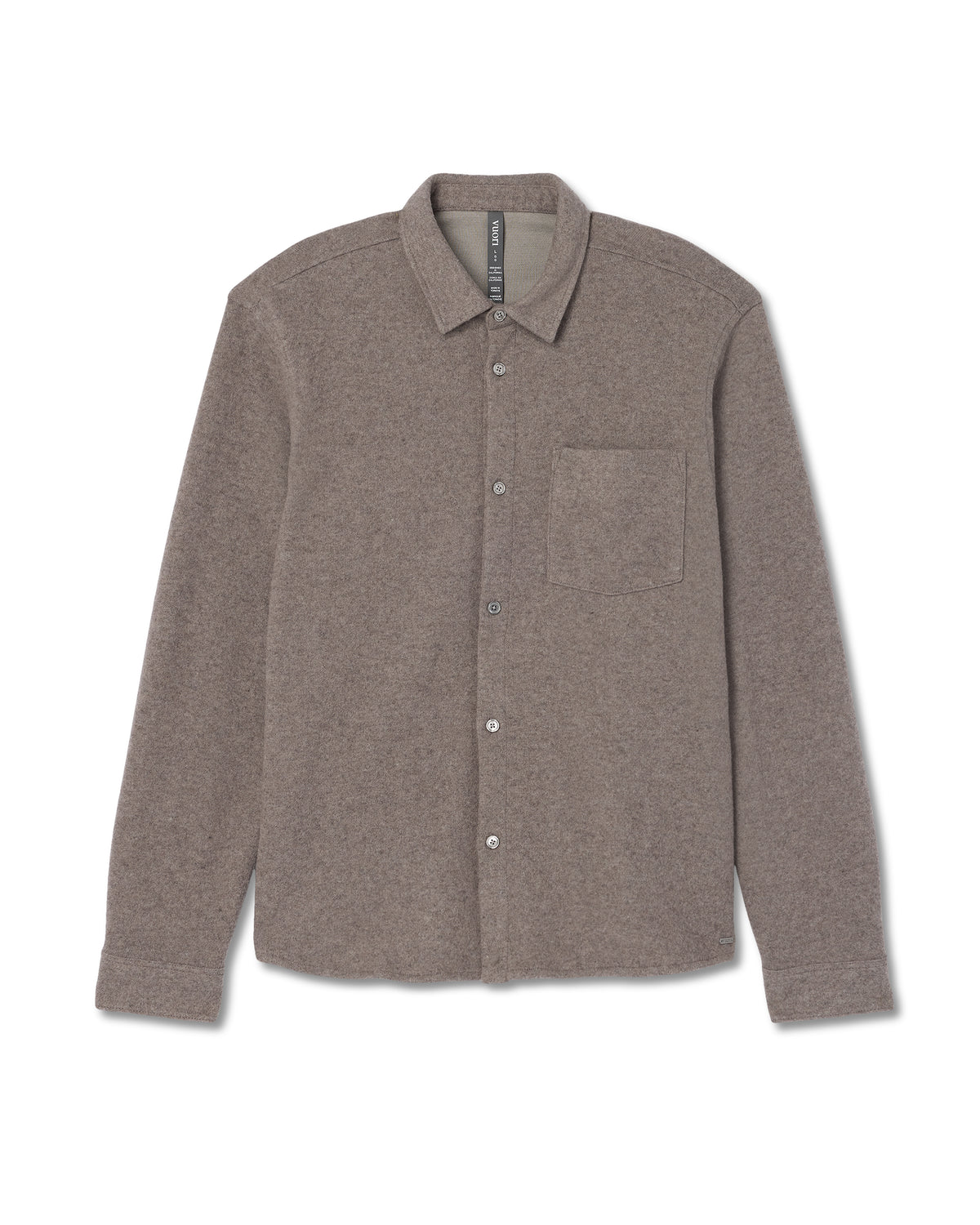 Long Sleeve Altitude Wool Shirt - Relaxed Phantom Grey - Vuori