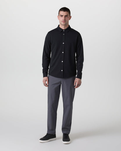 Long Sleeve North Beach Button Down Black - Vuori