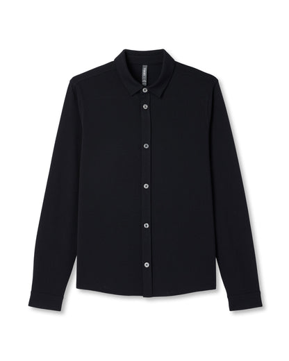 Long Sleeve North Beach Button Down Black - Vuori