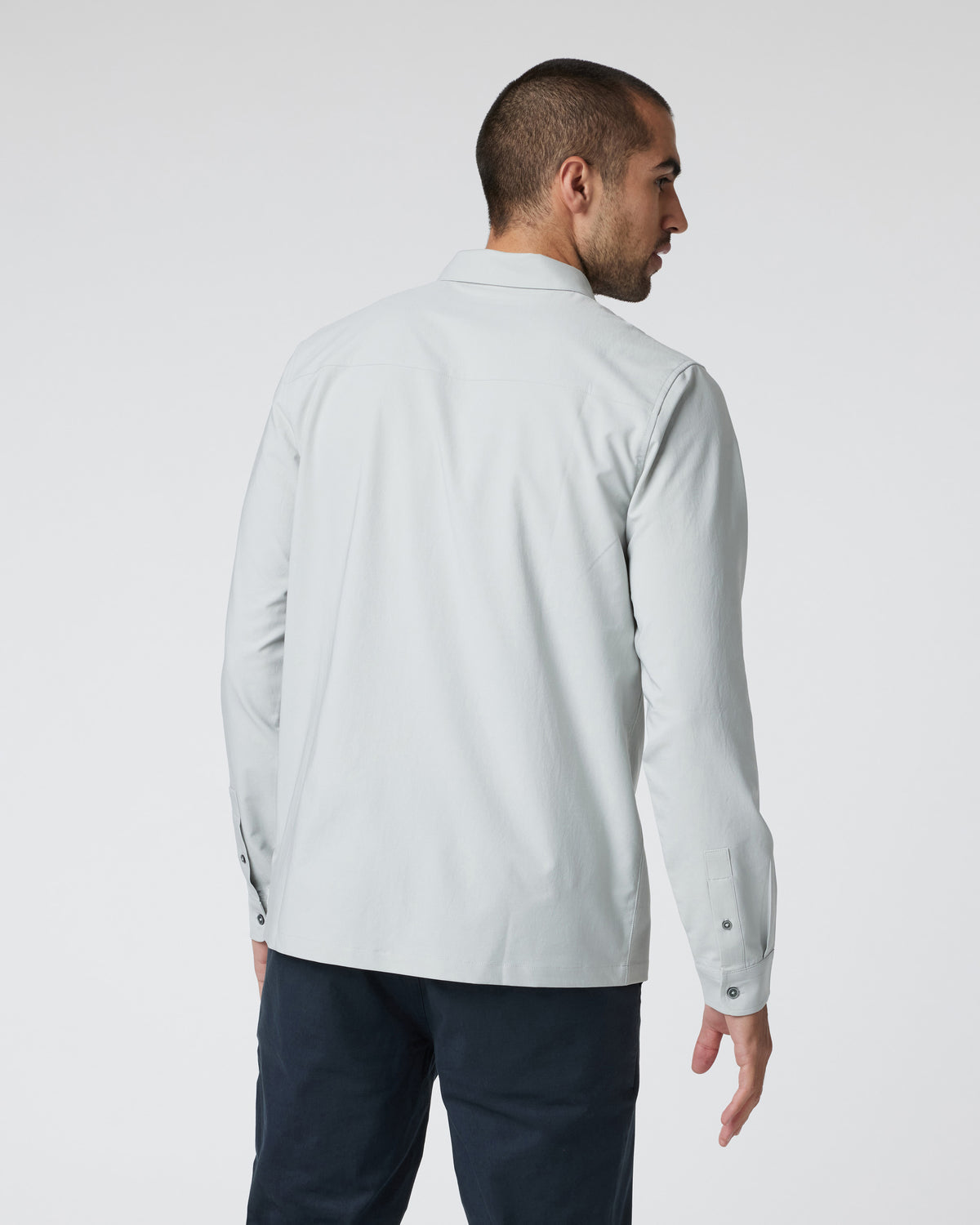 Long Sleeve Manhattan Button Down Sky Grey - Vuori