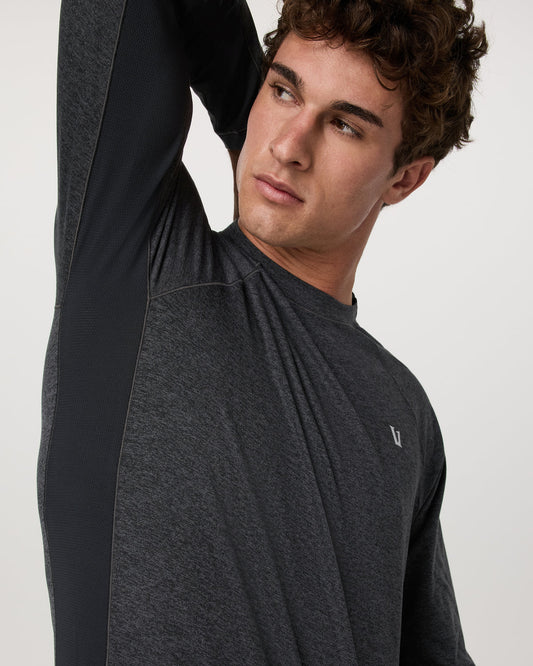 Long Sleeve Ponto Hybrid Baselayer Charcoal Heather - Vuori