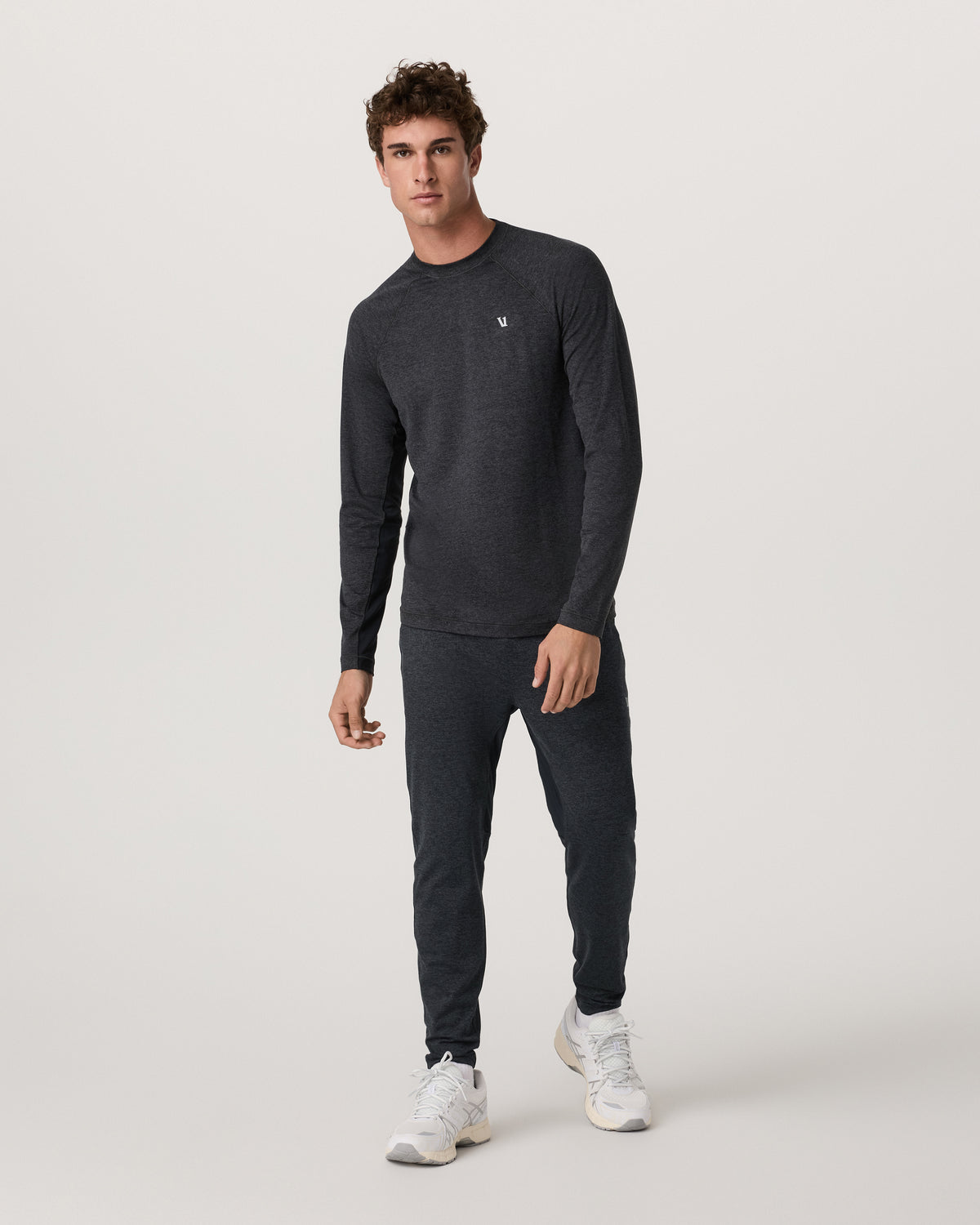 Long Sleeve Ponto Hybrid Baselayer Charcoal Heather - Vuori