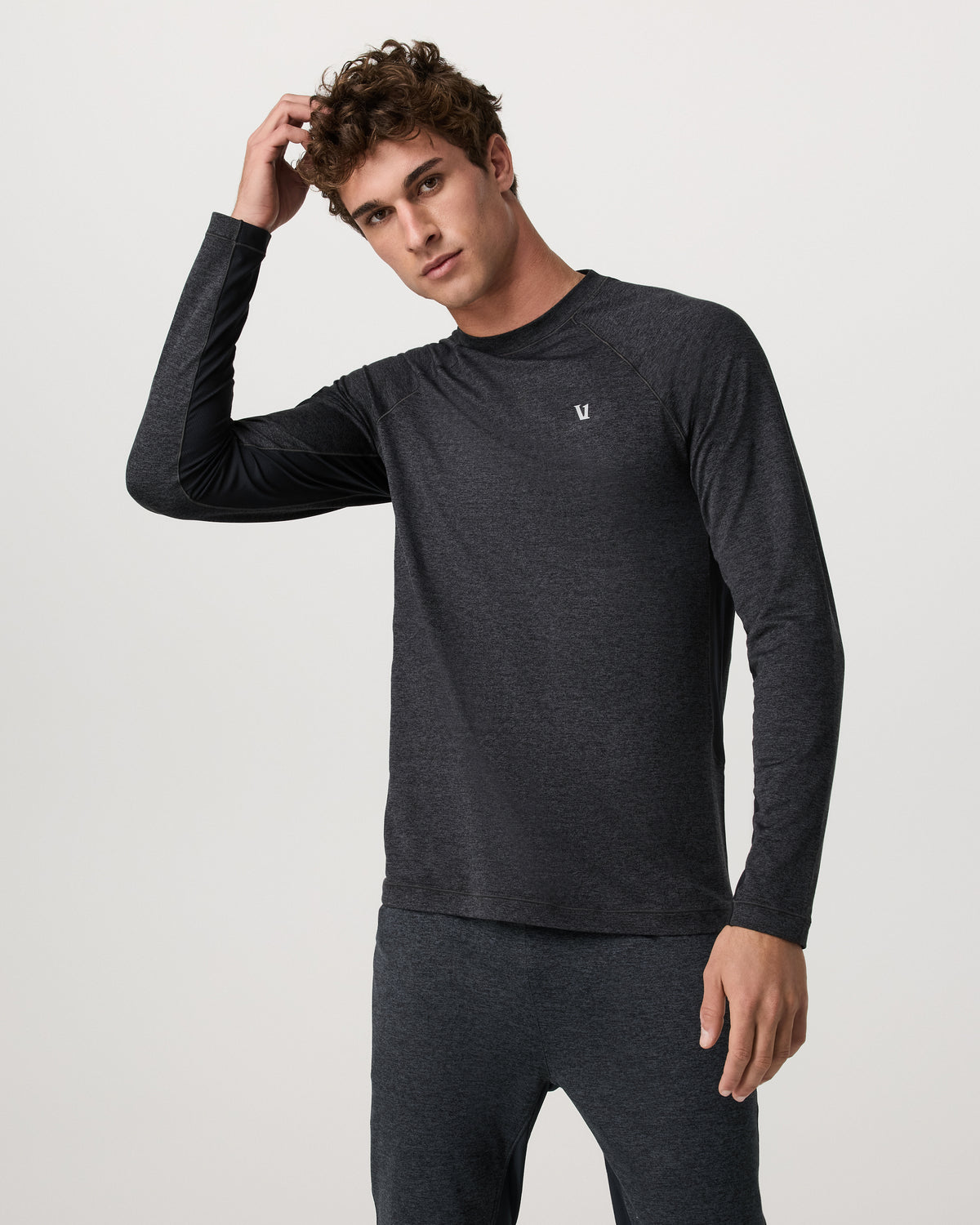 Long Sleeve Ponto Hybrid Baselayer Charcoal Heather - Vuori