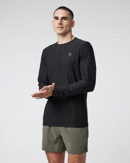 Long Sleeve Strato Graphic Tee Black Workout Tee - Vuori