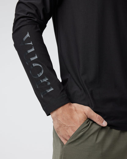 Long Sleeve Strato Graphic Tee Black Workout Tee - Vuori