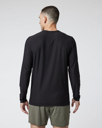 Long Sleeve Strato Graphic Tee Black Workout Tee - Vuori