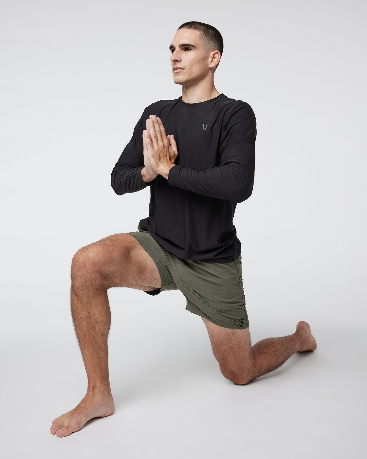 Long Sleeve Strato Graphic Tee Black Workout Tee - Vuori