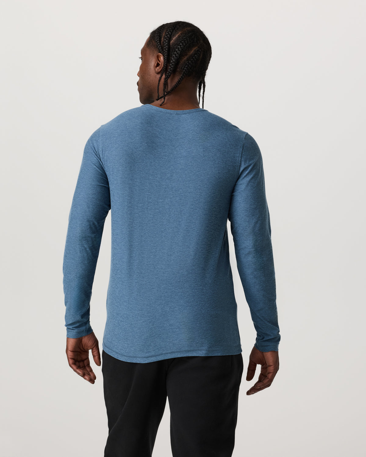 Men's Long Sleeve Strato Tech Tee Pool Blue Heather - Vuori