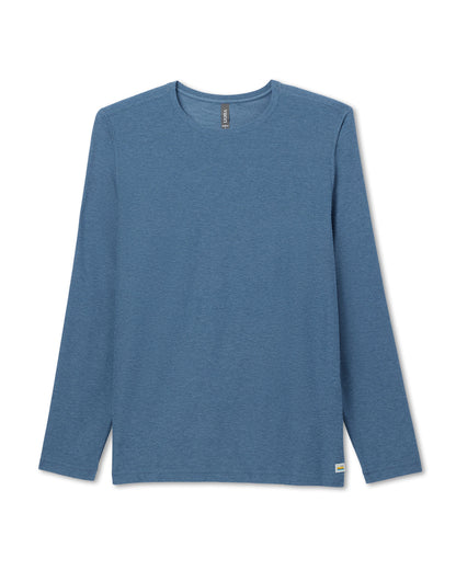 Men's Long Sleeve Strato Tech Tee Pool Blue Heather - Vuori