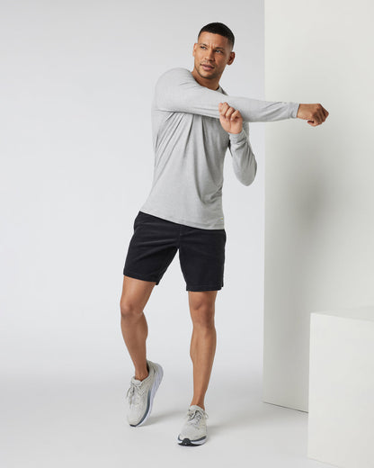 Long-Sleeve Ease Performance Henley Light Heather Grey - Vuori