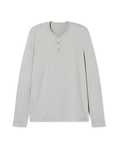 Long-Sleeve Ease Performance Henley Light Heather Grey - Vuori