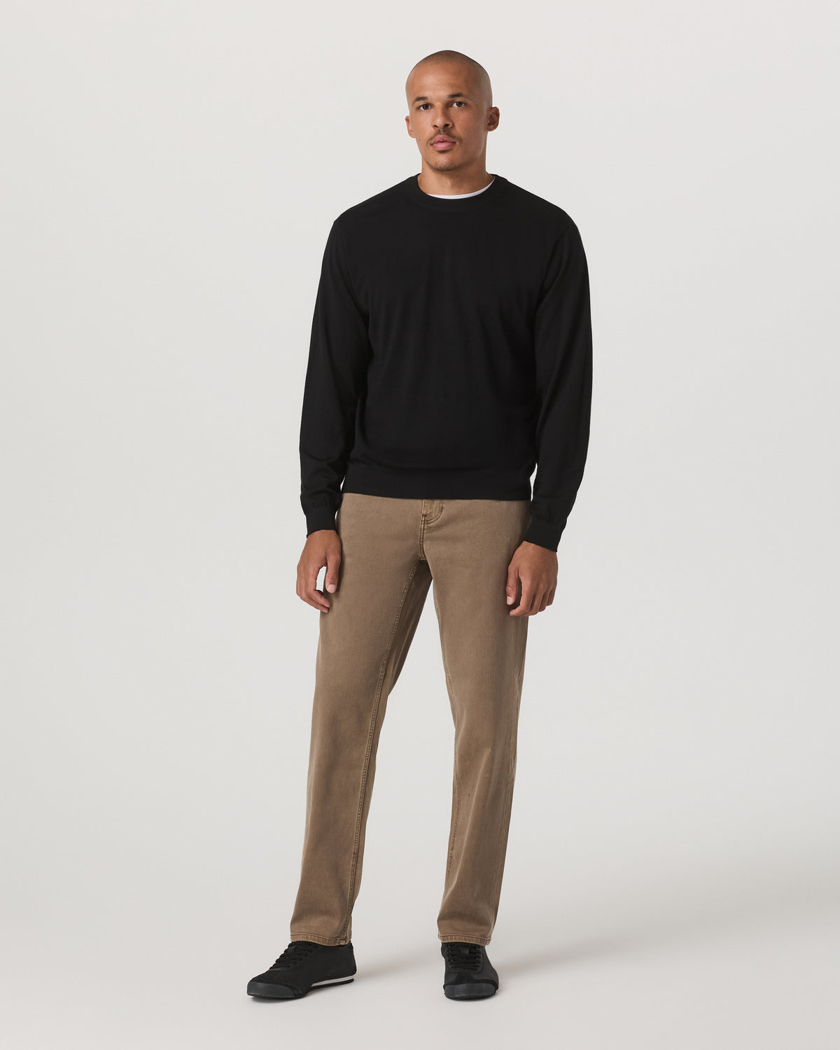 Merino Fine Gauge Wool Sweater Men's Black Sweater - Vuori