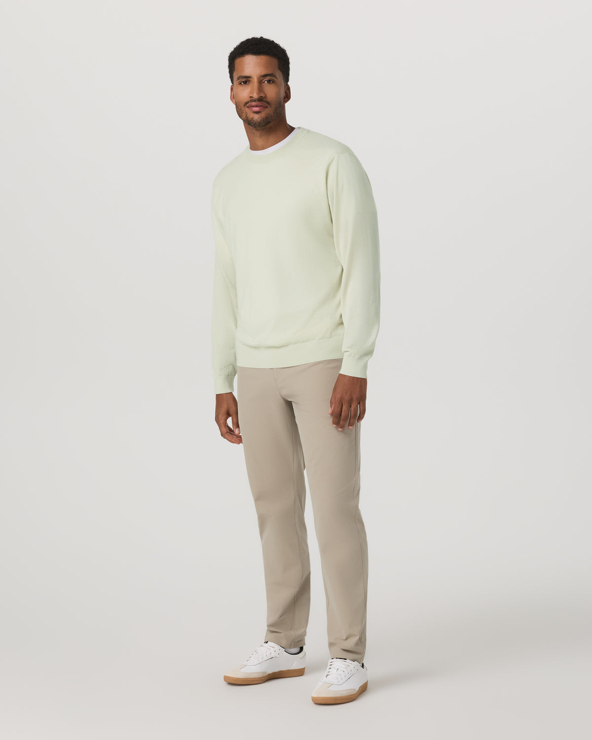 Men's Merino Fine Gauge Wool Sweater Sandalwood - Vuori