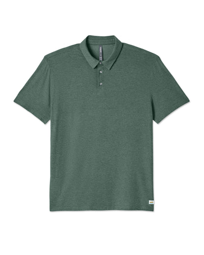 Strato Tech Polo Men's Agate Green Heather Polo Shirt - Vuori