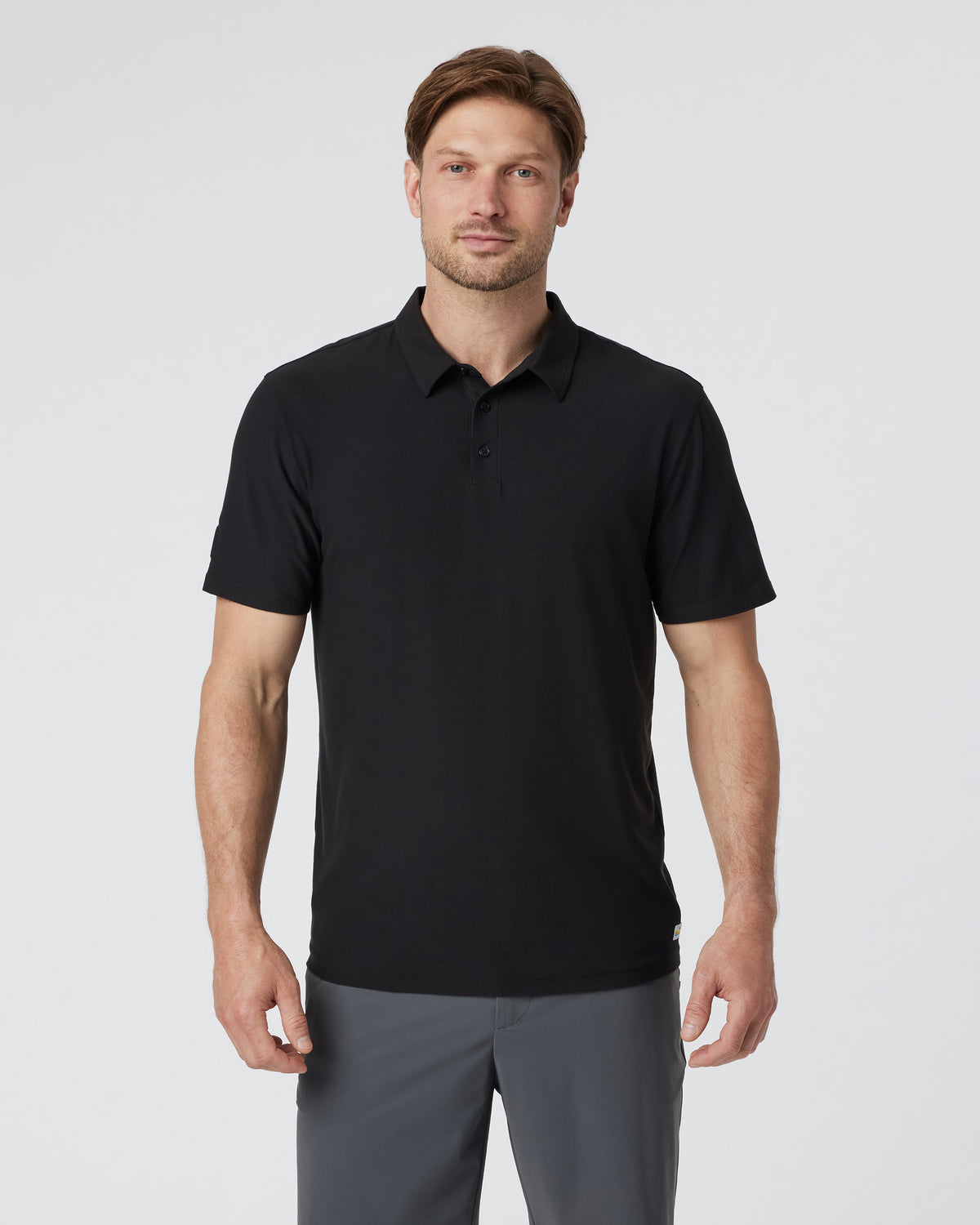 Strato Tech Polo Men's Black Polo Shirt - Vuori