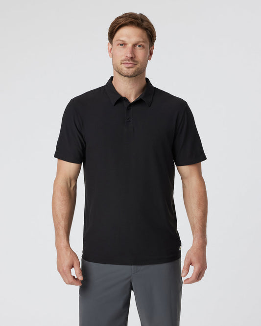 Strato Tech Polo Men's Black Polo Shirt - Vuori
