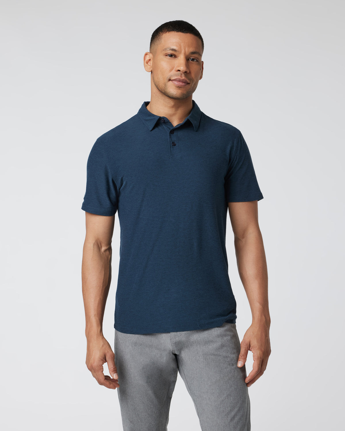 Strato Tech Polo Men's Navy Heather Polo - Vuori