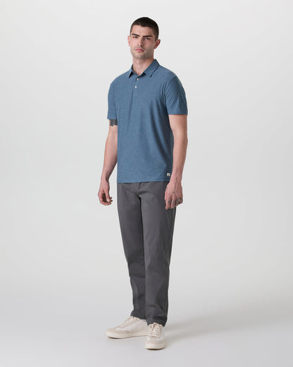 Strato Tech Polo Men's Pool Blue Heather Polo - Vuori