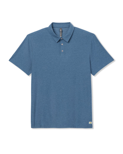Strato Tech Polo Men's Pool Blue Heather Polo - Vuori