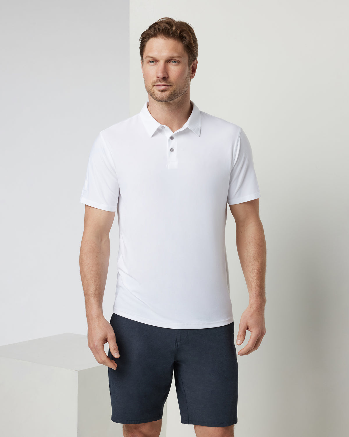 Strato Tech Polo Men's White Athletic Polo - Vuori