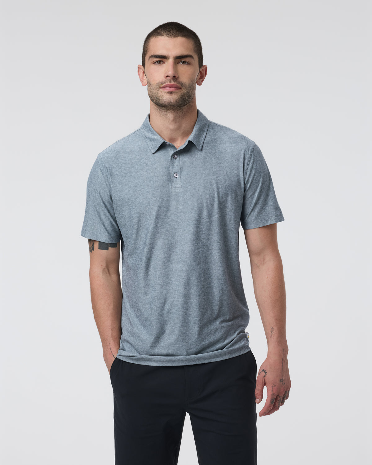 Strato Tech Polo Men's Mist Heather Polo - Vuori