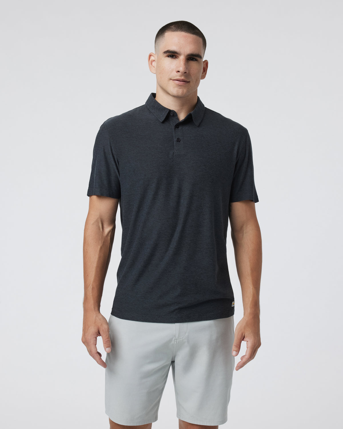 Strato Tech Polo Men's Charcoal Tech Polo Shirt - Vuori