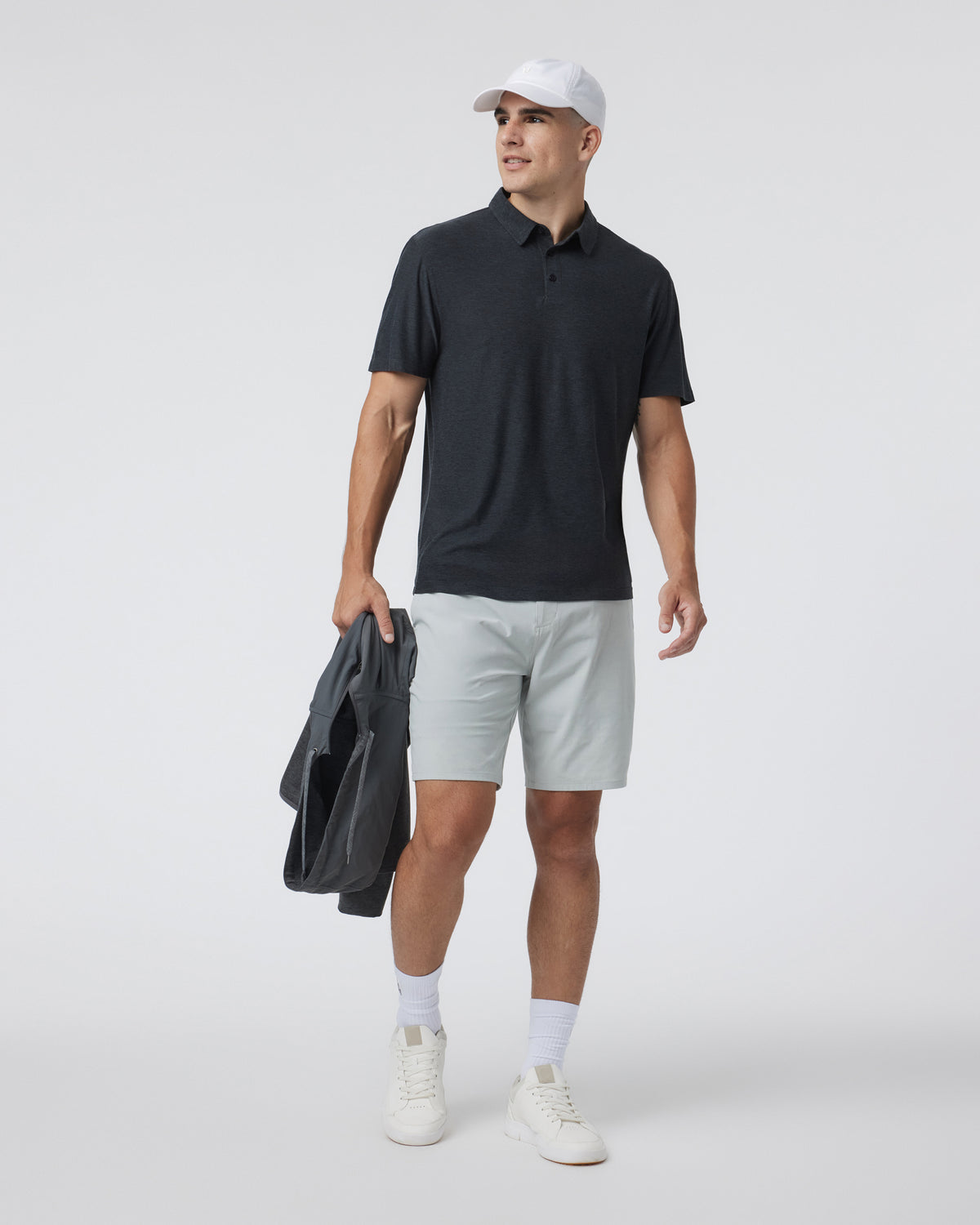 Strato Tech Polo Men's Charcoal Tech Polo Shirt - Vuori