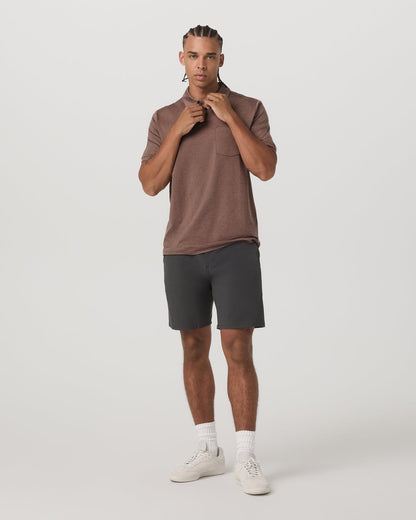 Short Sleeve Ponto Performance Polo Sable Heather - Vuori